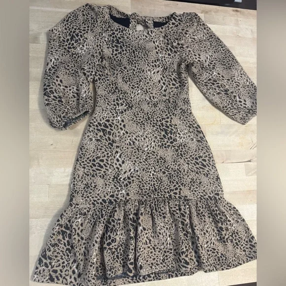 NWT Anthropologie Maeve Knit Cut-Out Mini Dress in animal print - Picture 10 of 10
